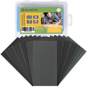BLOSTM Assorted Sandpaper 102PCS - 60 to 3000 Grit Wet and Dry Wood Metal BLOSTM Assorted Sandpaper 102PCS - 60 to 3000 Grit Wet and Dry Wood Metal