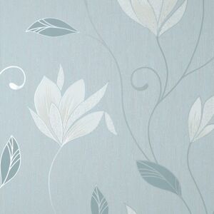 Crown Synergy Floral Blue Grey Wallpaper M1740 Crown Synergy Floral Blue Grey Wallpaper M1740