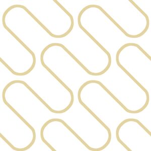 Catherine Lansfield Linear Curve Wallpaper White / Gold - Wallpaper Catherine Lansfield Linear Curve Wallpaper White / Gold - Wallpaper