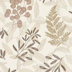Grandeco Ciara Golden Leaves Wallpaper Cream Metallic Textured Paste The Wall Grandeco Ciara Golden Leaves Wallpaper Cream Metallic Textured Paste The Wall