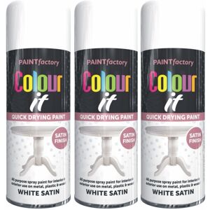 Rapide 3 x 400ml White Satin Spray Paint Aerosol Lacquer Wood Metal Plastic Rapide 3 x 400ml White Satin Spray Paint Aerosol Lacquer Wood Metal Plastic