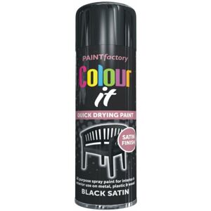 Rapide 250ML Black Satin Spray Paint Aerosol Ideal for Metal Wood & Plastic Rapide 250ML Black Satin Spray Paint Aerosol Ideal for Metal Wood & Plastic