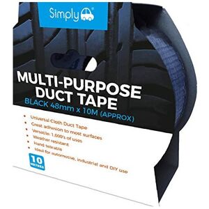Simply DTB5010 Duct Tape 10m Black Heavy Duty Super Stick Strong Adhesive Universal Clo Simply DTB5010 Duct Tape 10m Black Heavy Duty Super Stick Strong Adhesive Universal Clo