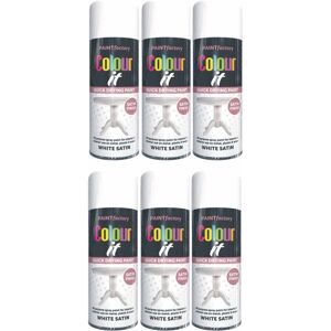 Rapide 6 x 400ml White Satin Spray Paint Aerosol Lacquer Wood Metal Plastic Rapide 6 x 400ml White Satin Spray Paint Aerosol Lacquer Wood Metal Plastic