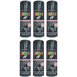 Rapide 6 X 250ML Black Satin Aerosol Spray Paint for Metal Wood & Plastic Rapide 6 X 250ML Black Satin Aerosol Spray Paint for Metal Wood & Plastic