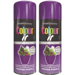Rapide 2 x 400ml Proper Purple Gloss Spray Car Van Bike wood Plastic Metal Rapide 2 x 400ml Proper Purple Gloss Spray Car Van Bike wood Plastic Metal