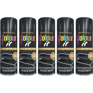 Rapide 5 x 250ml Black Spray Paint Matt finish Interior & Exterior Wood Metal Rapide 5 x 250ml Black Spray Paint Matt finish Interior & Exterior Wood Metal