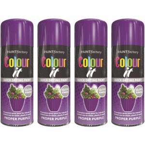 Rapide 4 x 400ml Proper Purple Gloss Spray Car Van Bike wood Plastic Metal Rapide 4 x 400ml Proper Purple Gloss Spray Car Van Bike wood Plastic Metal