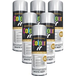 Rapide 6 x 250ML White Matt Spray AllPurpose Aerosol Spray Metal Wood Plastic Rapide 6 x 250ML White Matt Spray AllPurpose Aerosol Spray Metal Wood Plastic