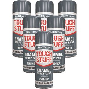 Rapide 6 x 400ml Tough Stuff Enamel Grey Primer Spray Paint Wood Metal DIY Rapide 6 x 400ml Tough Stuff Enamel Grey Primer Spray Paint Wood Metal DIY