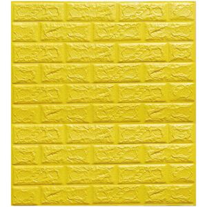 GreenZech (Yellow) 3D Brick DIY Wall Sticker Self-adhesive Waterproof Panels Wallpaper Dec GreenZech (Yellow) 3D Brick DIY Wall Sticker Self-adhesive Waterproof Panels Wallpaper Dec