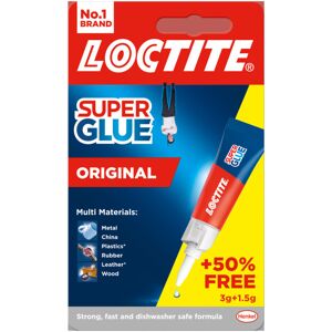 Loctite Super Glue 3g Tube plus 50% Free Loctite Super Glue 3g Tube plus 50% Free