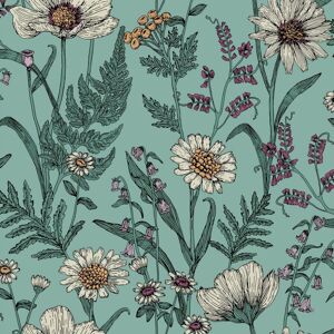 Fine Decor Wild Meadow Blue Wallpaper FD43338 Fine Decor Wild Meadow Blue Wallpaper FD43338