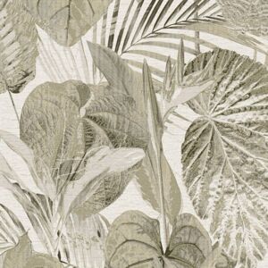 Llivingwalls AS Creation Famous Garden Palm Leaf Beige Wallpaper 39355-1 Llivingwalls AS Creation Famous Garden Palm Leaf Beige Wallpaper 39355-1