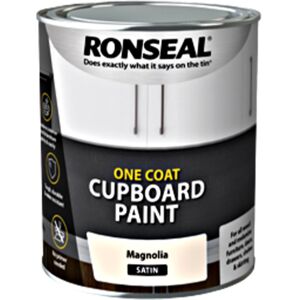 Ronseal One Coat Cupboard Paint Water Based, Magnolia - Satin 750ml Ronseal One Coat Cupboard Paint Water Based, Magnolia - Satin 750ml