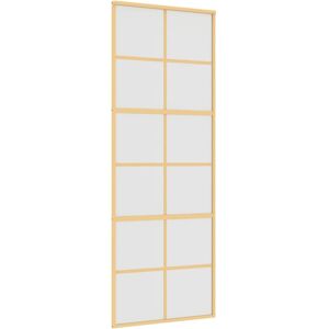 vidaXL Sliding Door Interior Barn Door Gold Frosted ESG Glass and Aluminium vidaXL Sliding Door Interior Barn Door Gold Frosted ESG Glass and Aluminium