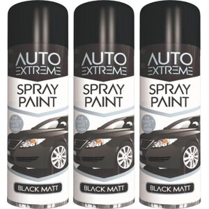 Rapide 3 x 250ml Auto Extreme Black Matt Spray Paint, Perfect Matt Finish Rapide 3 x 250ml Auto Extreme Black Matt Spray Paint, Perfect Matt Finish