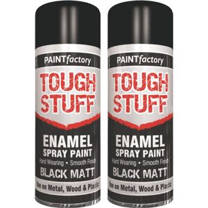 Rapide 2 x 400ML TOUGH STUFF ENAMEL BLACK MATT SPRAY PAINT METAL PLASTIC Rapide 2 x 400ML TOUGH STUFF ENAMEL BLACK MATT SPRAY PAINT METAL PLASTIC