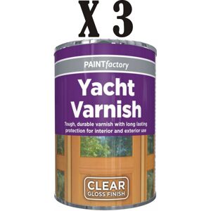Rapide 3 x 300ml Clear Yacht Varnish Tin Paint for Wood, Metal Plastic Rapide 3 x 300ml Clear Yacht Varnish Tin Paint for Wood, Metal Plastic