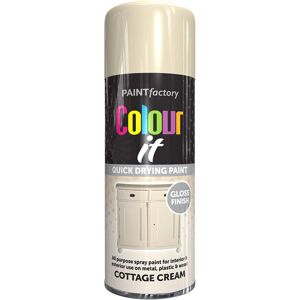 Paint Factory All Purpose Cream 400ML(cottage cream) Satin Finish Spray Wood Col Paint Factory All Purpose Cream 400ML(cottage cream) Satin Finish Spray Wood Col