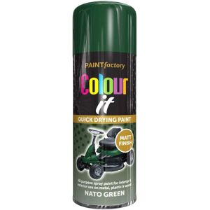 Paint Factory Colour It Quick Drying Spray Paint 400ml Nato Green Matt Finish Paint Factory Colour It Quick Drying Spray Paint 400ml Nato Green Matt Finish