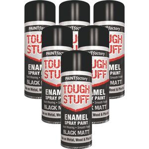 Rapide 6 x 400ML TOUGH STUFF ENAMEL BLACK MATT SPRAY PAINT METAL PLASTIC Rapide 6 x 400ML TOUGH STUFF ENAMEL BLACK MATT SPRAY PAINT METAL PLASTIC