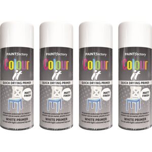 Rapide 4 x 400ml White Primer Aerosol Spray Paint Metal Wood Plastic Rapide 4 x 400ml White Primer Aerosol Spray Paint Metal Wood Plastic