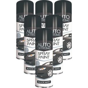Rapide 6 x 250ml Auto Extreme Black Matt Spray Paint, Perfect Matt Finish Rapide 6 x 250ml Auto Extreme Black Matt Spray Paint, Perfect Matt Finish