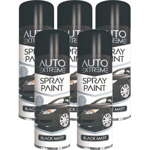 Rapide 5 x 250ml Auto Extreme Black Matt Spray Paint, Perfect Matt Finish Rapide 5 x 250ml Auto Extreme Black Matt Spray Paint, Perfect Matt Finish