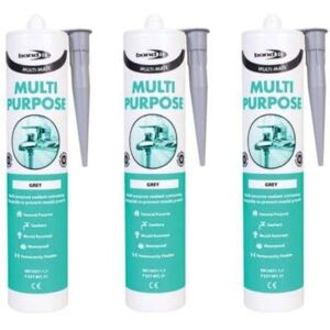 Bond It Multi-Mate GP Multi Purpose Silicone Sealant EU3 Grey BDMGR (Pack of 3) Bond It Multi-Mate GP Multi Purpose Silicone Sealant EU3 Grey BDMGR (Pack of 3)