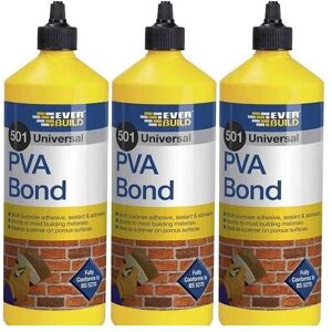 Everbuild 501 Universal PVA Bond, 1 Litre PVA1L (Pack of 3) Everbuild 501 Universal PVA Bond, 1 Litre PVA1L (Pack of 3)