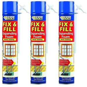 Everbuild Fix and Fill Quick Setting Expanding Foam, 750 ml EVFF7 (Pack of 3) Everbuild Fix and Fill Quick Setting Expanding Foam, 750 ml EVFF7 (Pack of 3)