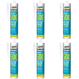 Everbuild Everflex 500 Bath and Sanitary Silicone Silicone Sealant, Manhattan Gr Everbuild Everflex 500 Bath and Sanitary Silicone Silicone Sealant, Manhattan Gr