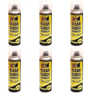Paint Factory Clear Gloss Varnish Spray Can 250ml 7126 (Pack of 6) Paint Factory Clear Gloss Varnish Spray Can 250ml 7126 (Pack of 6)