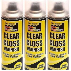 Paint Factory Clear Gloss Varnish Spray Can 250ml 7126 (Pack of 3) Paint Factory Clear Gloss Varnish Spray Can 250ml 7126 (Pack of 3)