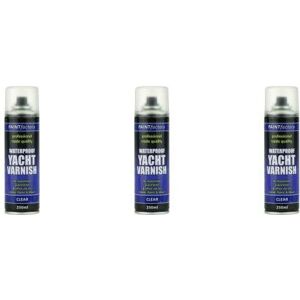 Paint Factory All Purpose Waterproof Clear Yacht Varnish Spray 250ml, Dries Red- Paint Factory All Purpose Waterproof Clear Yacht Varnish Spray 250ml, Dries Red-