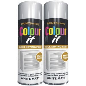 Rapide 2x250ML White Matt Spray All-Purpose Aerosol Spray Metal Wood Plastic Rapide 2x250ML White Matt Spray All-Purpose Aerosol Spray Metal Wood Plastic