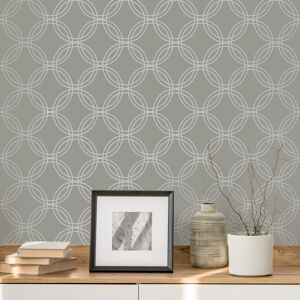 Superfresco Easy Serpentine Geometric Grey Wallpaper Superfresco Easy Serpentine Geometric Grey Wallpaper