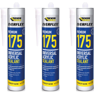 Everbuild 175 Universal Acrylic Sealant White 300ml - Pack of 3 Everbuild 175 Universal Acrylic Sealant White 300ml - Pack of 3