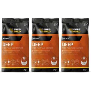 Everbuild Jetcem Deep Rapid Repair Sand and Cement, Grey, 2 kg 620326 - Pack of Everbuild Jetcem Deep Rapid Repair Sand and Cement, Grey, 2 kg 620326 - Pack of