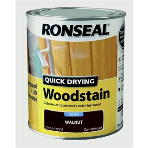 Ronseal - Quick Drying Woodstain Satin 750ml - Walnut Ronseal - Quick Drying Woodstain Satin 750ml - Walnut