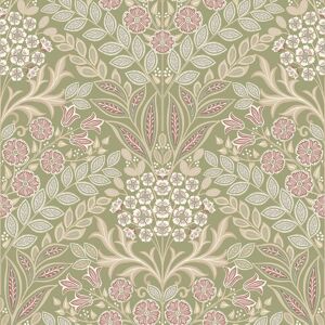 Grandeco Arts Floral Sage Green Wallpaper Flowers Leaves Textured Grandeco Arts Floral Sage Green Wallpaper Flowers Leaves Textured