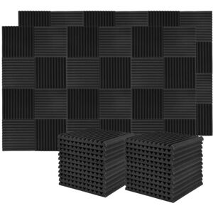 Unbranded 60 Pcs Black Wedge Acoustic Foam Panels 2.5x30x30 cm – High-Density Soundproofin Unbranded 60 Pcs Black Wedge Acoustic Foam Panels 2.5x30x30 cm – High-Density Soundproofin
