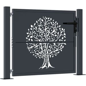 (105 x 80 cm) vidaXL Garden Gate Driveway Gate Fence Gate Fence Anthracite Steel (105 x 80 cm) vidaXL Garden Gate Driveway Gate Fence Gate Fence Anthracite Steel