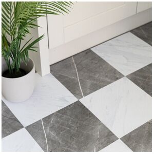 FloorPops BONNEVILLE MARBLE peel and stick vinyl floor tiles (30.48cm x 30.48cm) pack qty FloorPops BONNEVILLE MARBLE peel and stick vinyl floor tiles (30.48cm x 30.48cm) pack qty