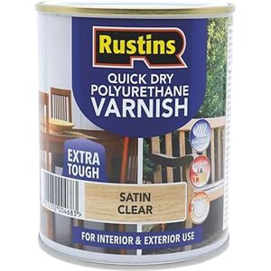 Rustins Quick Dry Polyurethane Varnish Extra Tough Satin Clear 5L Rustins Quick Dry Polyurethane Varnish Extra Tough Satin Clear 5L