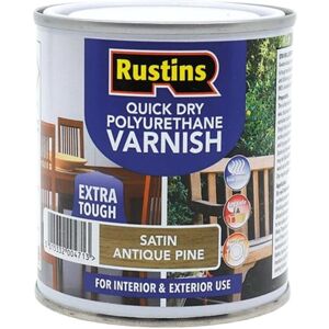 Rustins Quick Dry Polyurethane Varnish Extra Tough Satin Antique Pine 2.5L Rustins Quick Dry Polyurethane Varnish Extra Tough Satin Antique Pine 2.5L