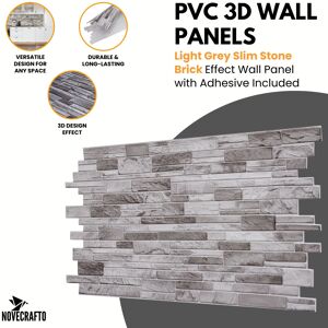 Novecrafto (Natural Grey, Set of 20) 3D Wall Panels (95.5x48cm) - Stone Slate Effect Wall P Novecrafto (Natural Grey, Set of 20) 3D Wall Panels (95.5x48cm) - Stone Slate Effect Wall P