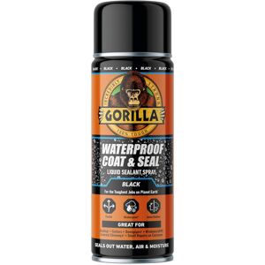 Gorilla Waterproof Black Coat & Seal Spray, 450ml Flexible, Weatherproof Liquid Gorilla Waterproof Black Coat & Seal Spray, 450ml Flexible, Weatherproof Liquid