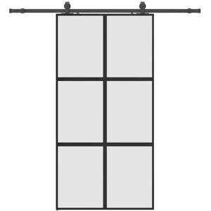 vidaXL Sliding Door - Black - 102.5x205 cm - Tempered Glass vidaXL Sliding Door - Black - 102.5x205 cm - Tempered Glass